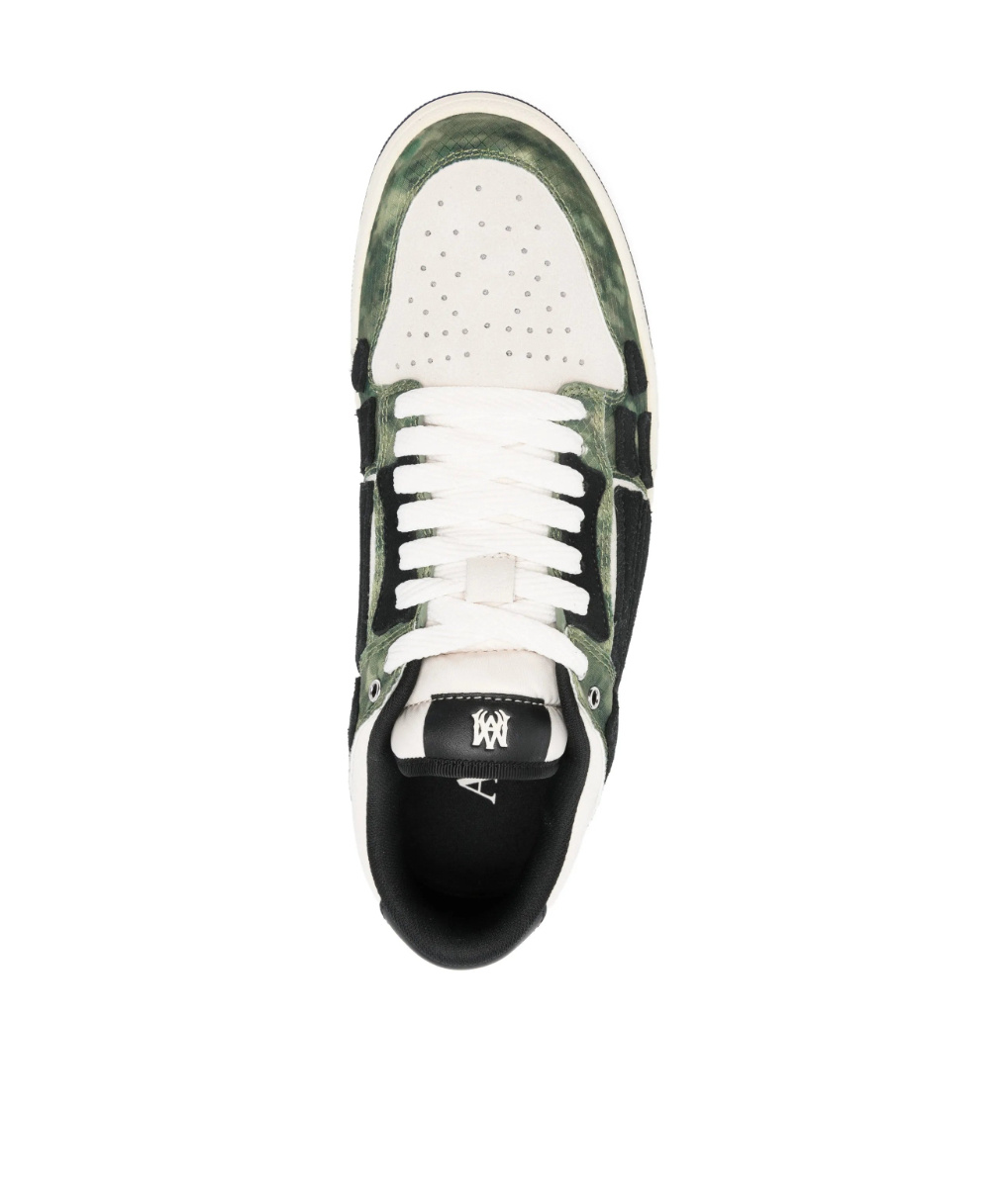 Amiri Camo Skel Lace-up Sneakers In Green