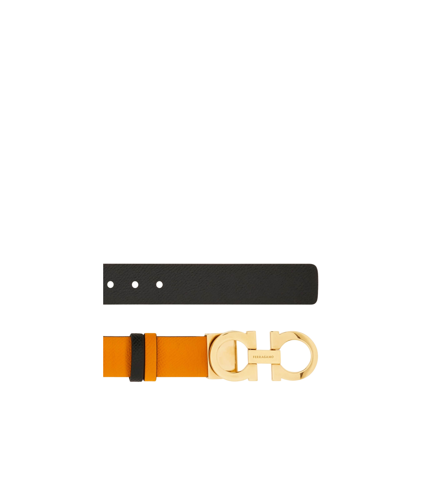 Ferragamo Reversible And Adjustable Gancini Belt In Brown