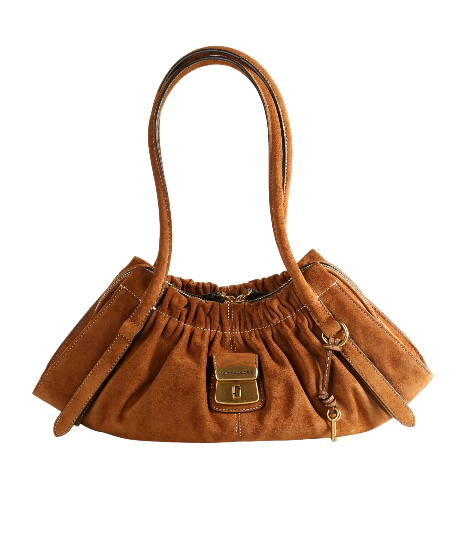 Marc Jacobs Cristina Ruched Tote Bag In Brown