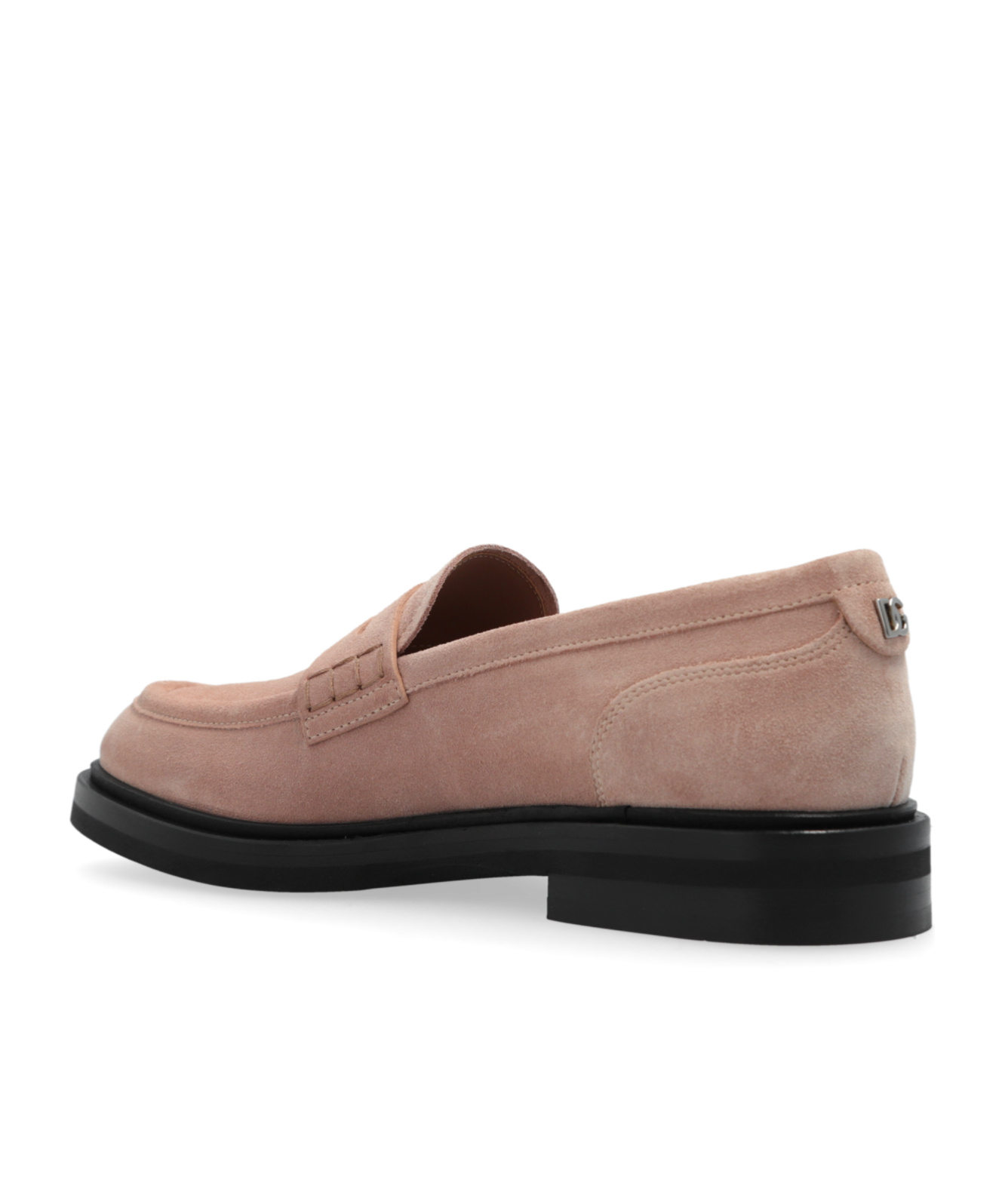 Dolce & Gabbana Suede Penny Loafers In Nude