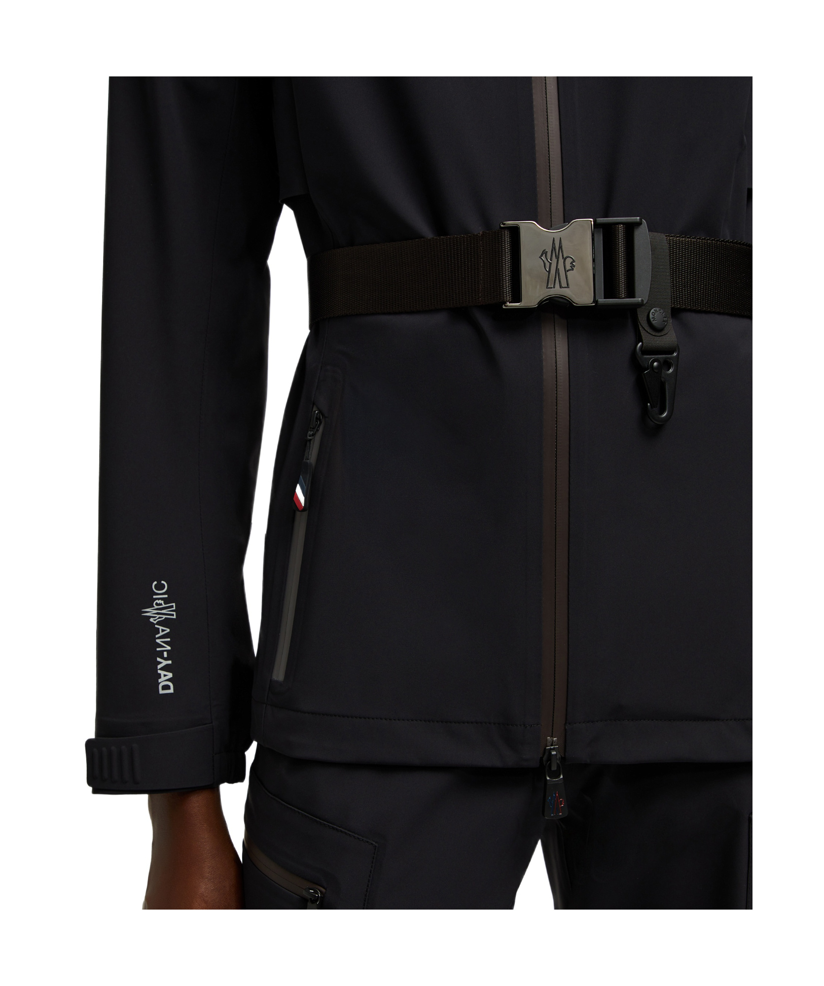 Moncler Relaxed Fit Technical Jacket With Adjustable Features In Black
