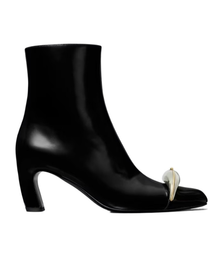 Tory Burch Pierced Leather Ankle Boots In Black