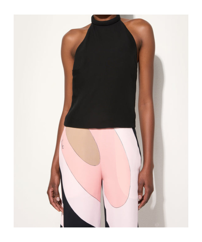 Pucci Halter Neck Geometric-print Jumpsuit In Black