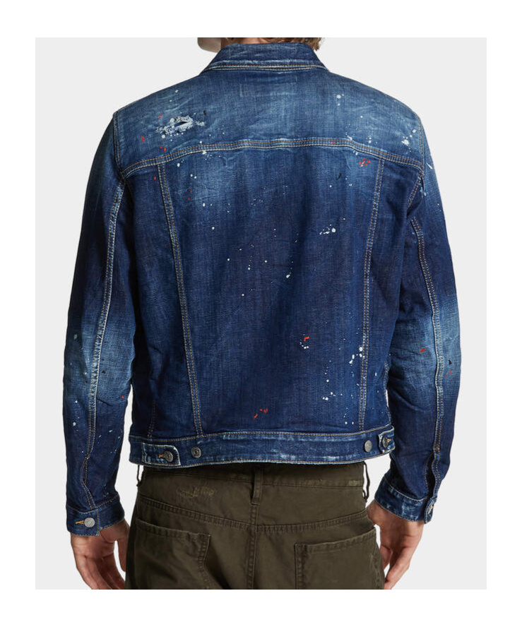 Dsquared2 Dan Jean Jacket With Destroyed Effect In Blue