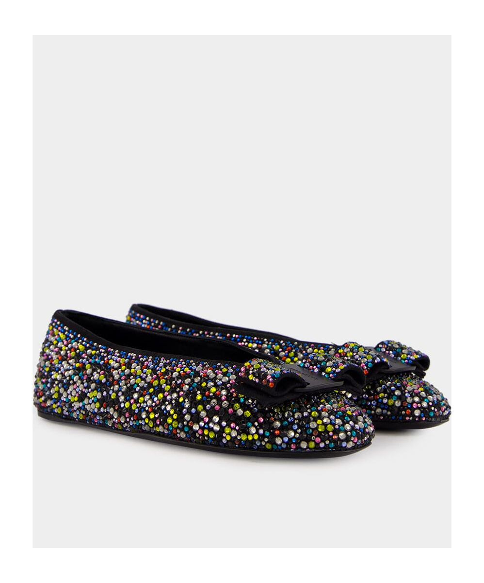 Ferragamo Vara Bow Ballet Shoes In Black