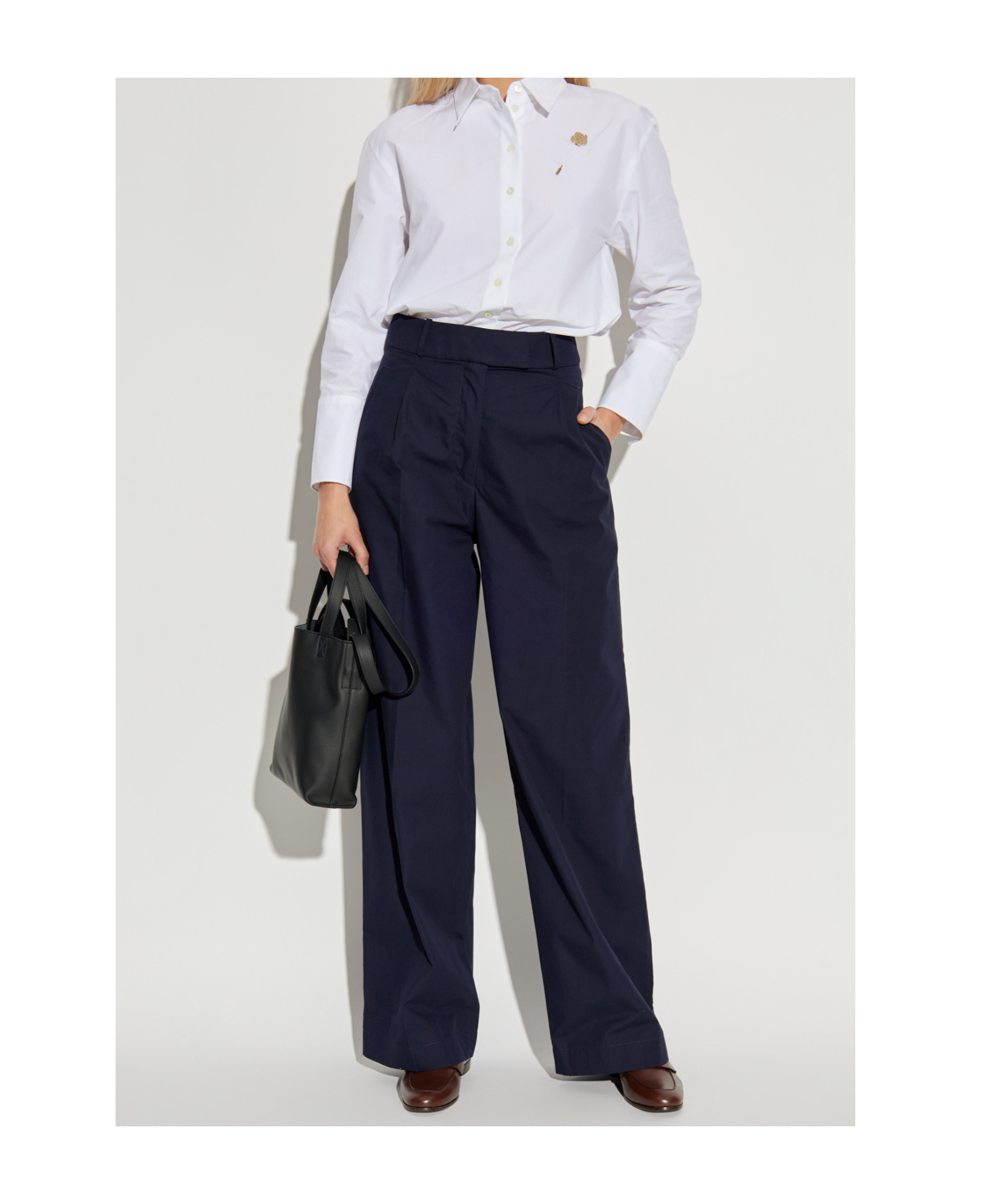 Kenzo Boke Flower-embellished Cotton Shirt In White