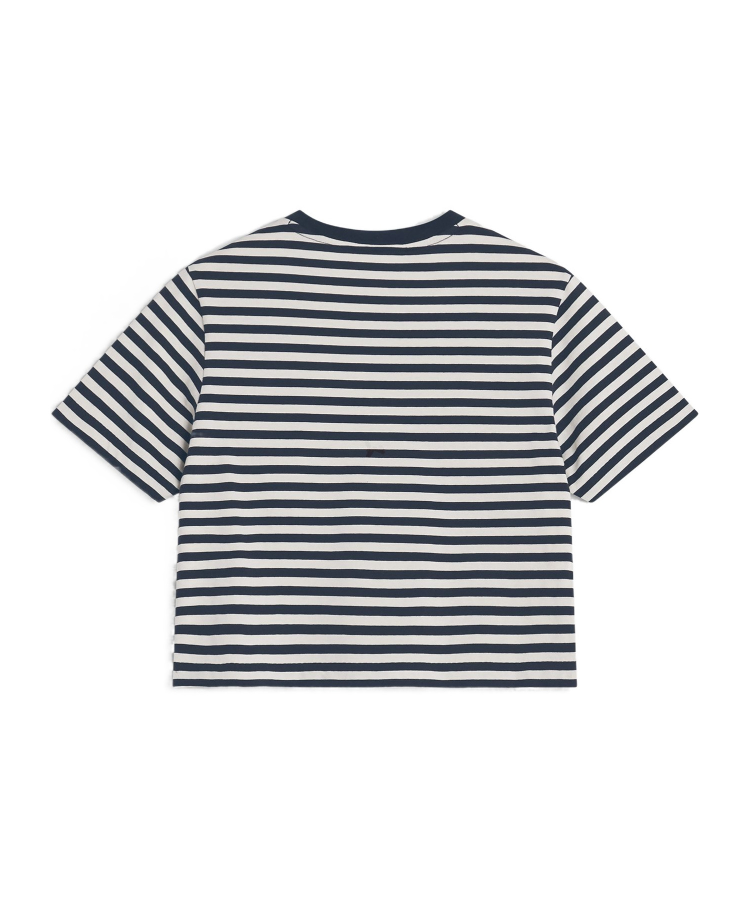 Maison Kitsuné Baby Fox-embroidered Striped Cropped Top In Blue