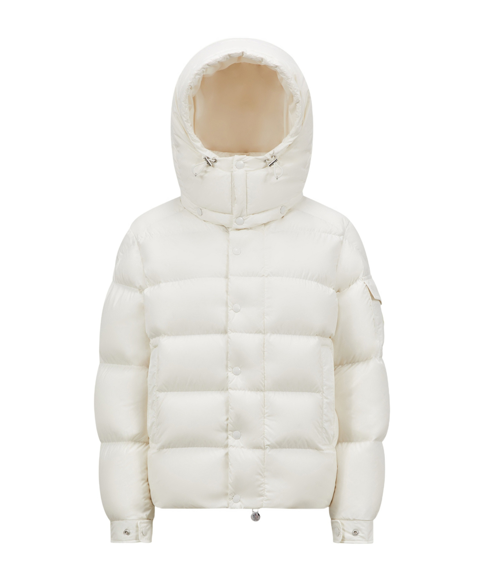 Moncler Maya 70 Hooded Short Down Jacket In White