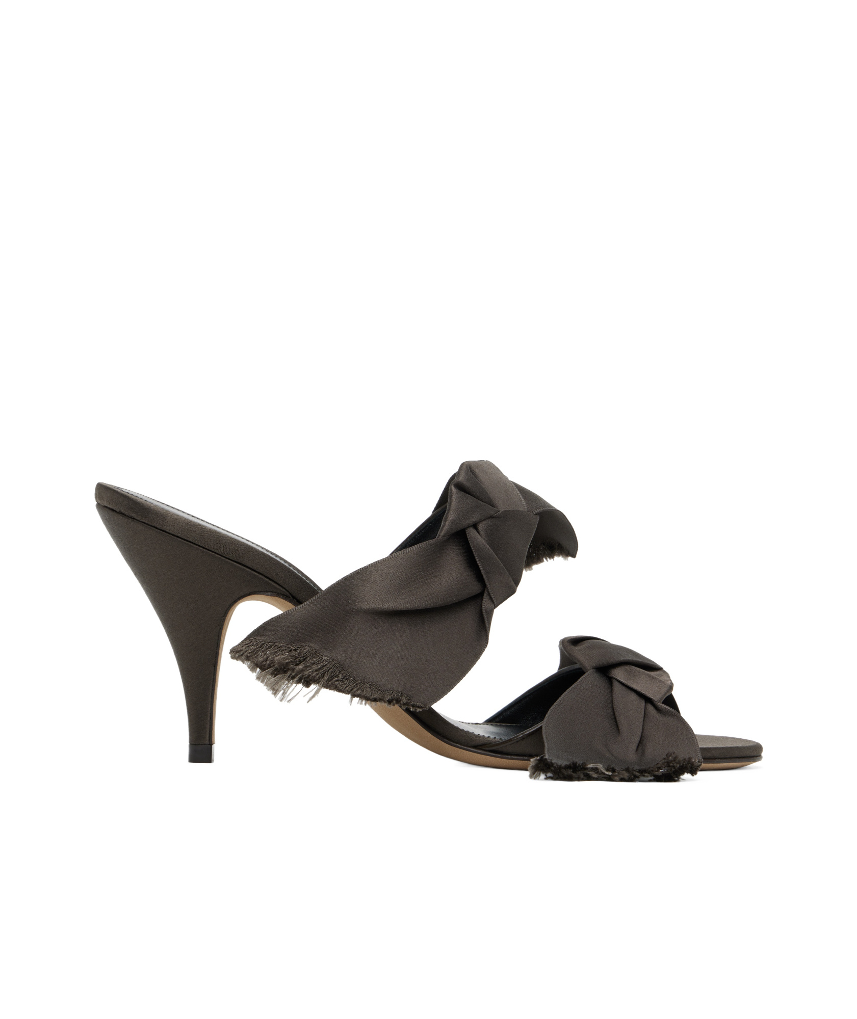 The Row Vika Knotted Satin Sandals In Black