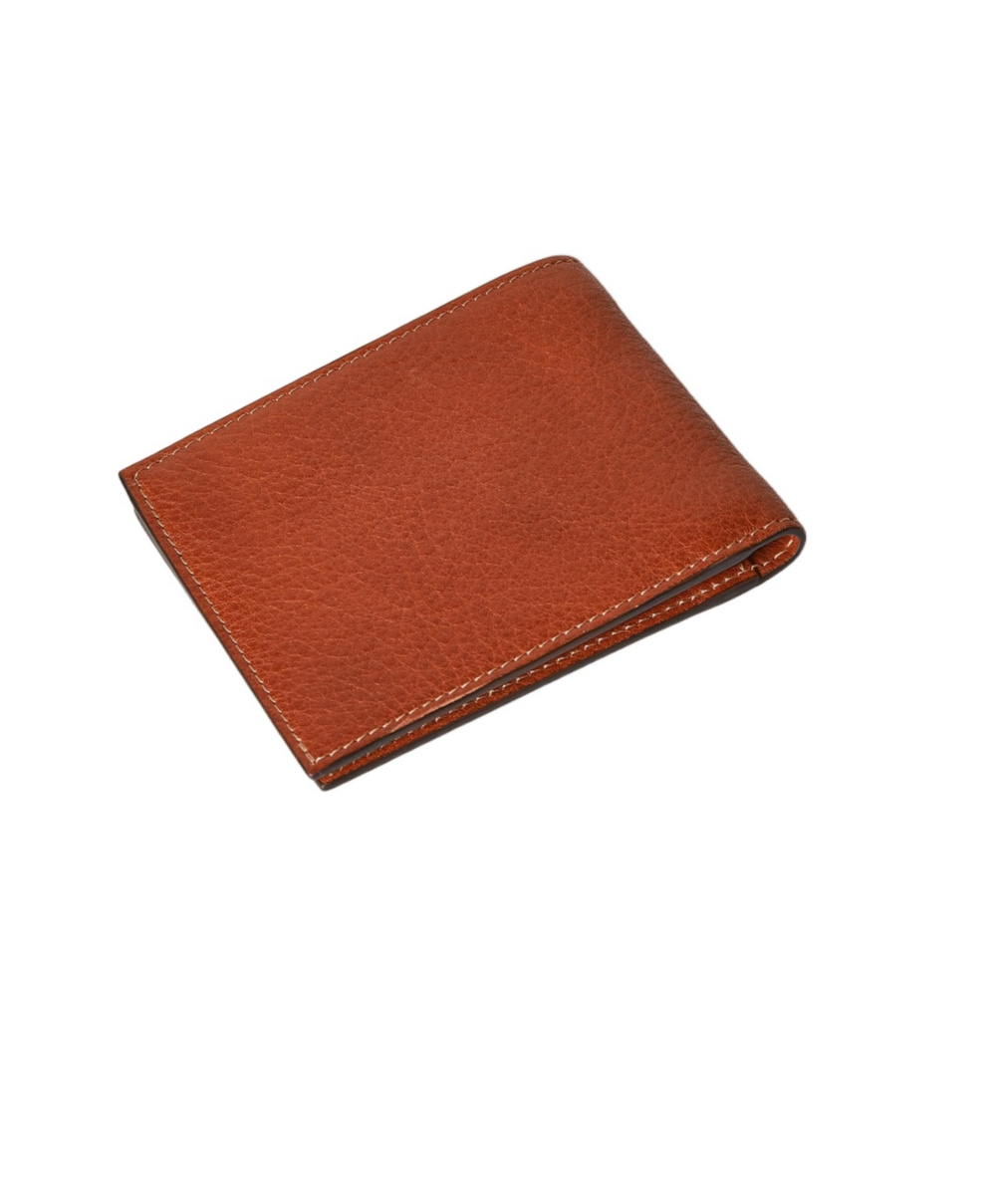 Brunello Cucinelli Debossed Logo Billfold Wallet In Brown