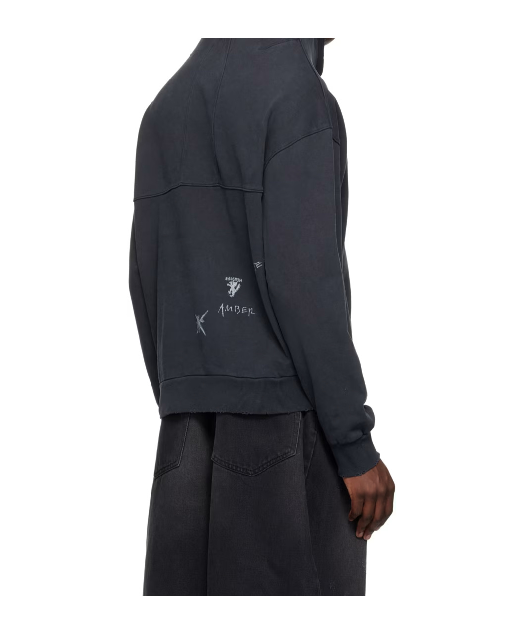 We11 Done Logo Hooded Sweater In Black