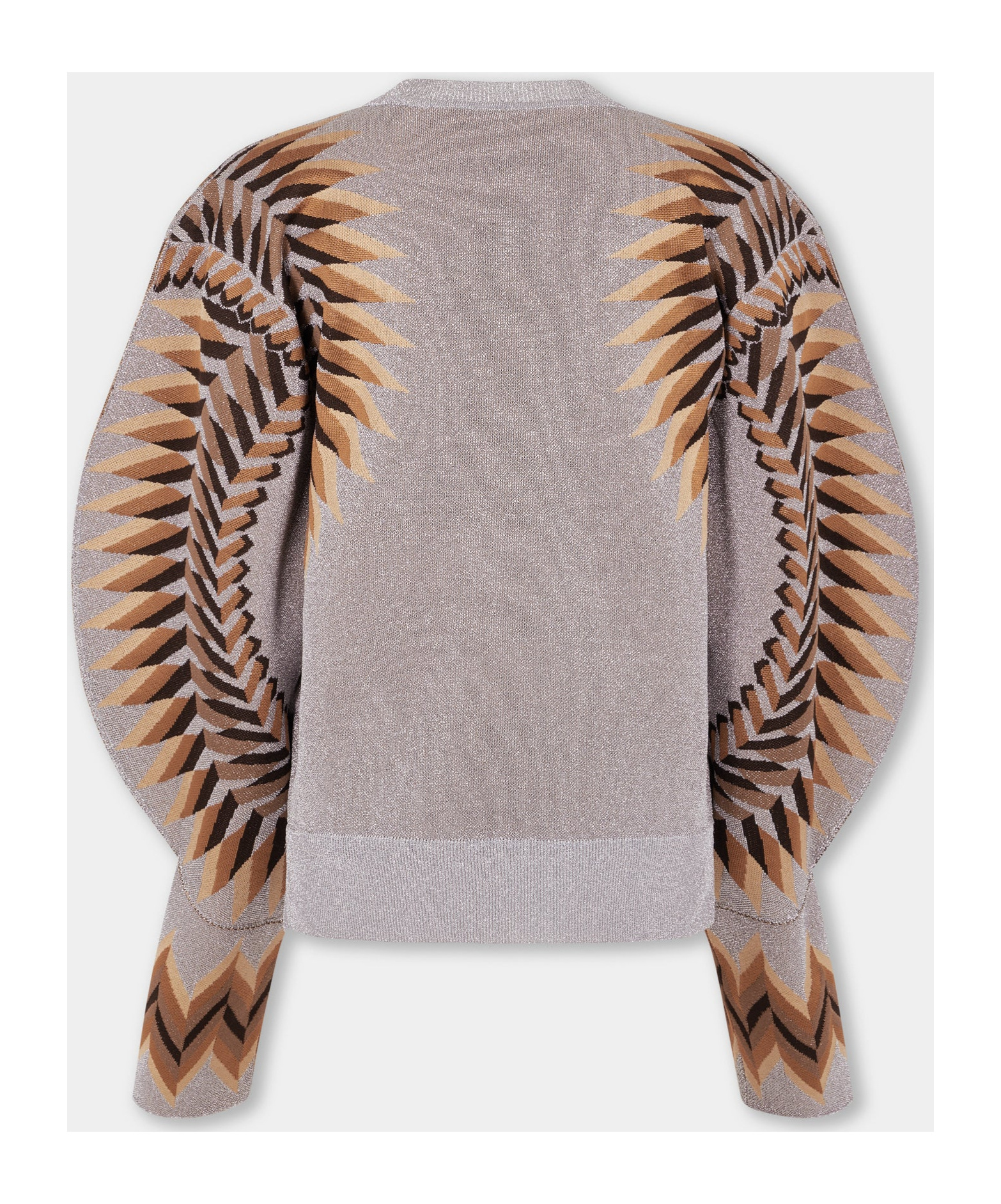 Rabanne Silver Lurex Jacquard Pullover In Gray