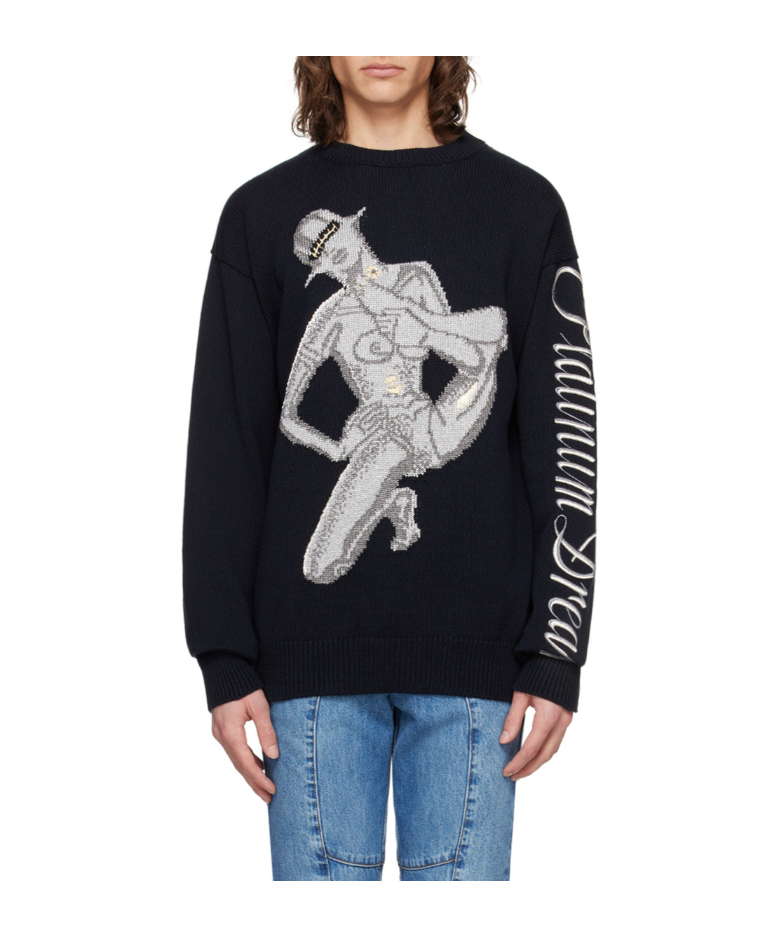 Stella Mccartney Black Embroidered Sweater In Black