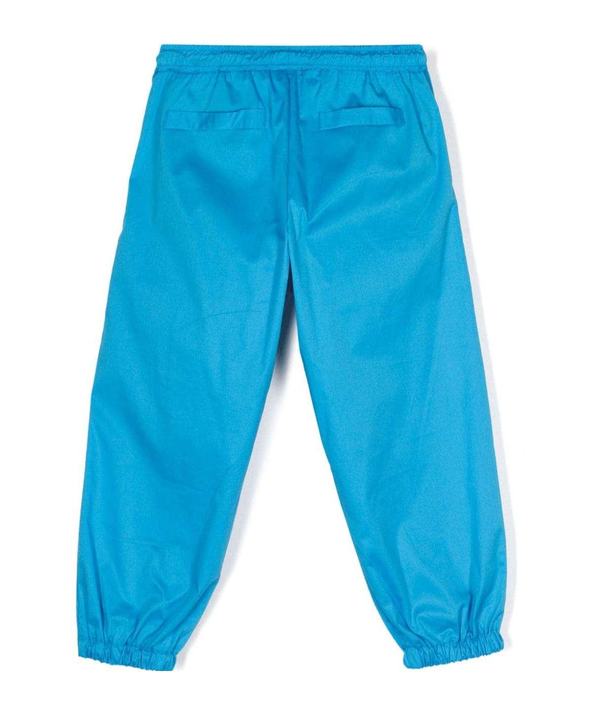 Msgm Logo-embroidered Track Pants In Blue