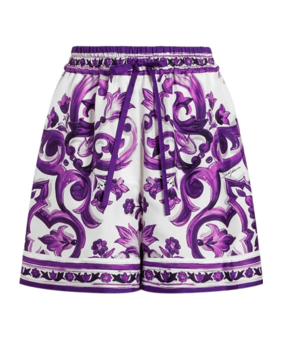 Dolce & Gabbana Dolce  Gabbana Majolica Printed Twill Shorts