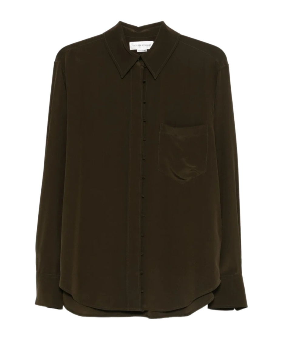 Victoria Beckham Long Sleeve Shirt In Green