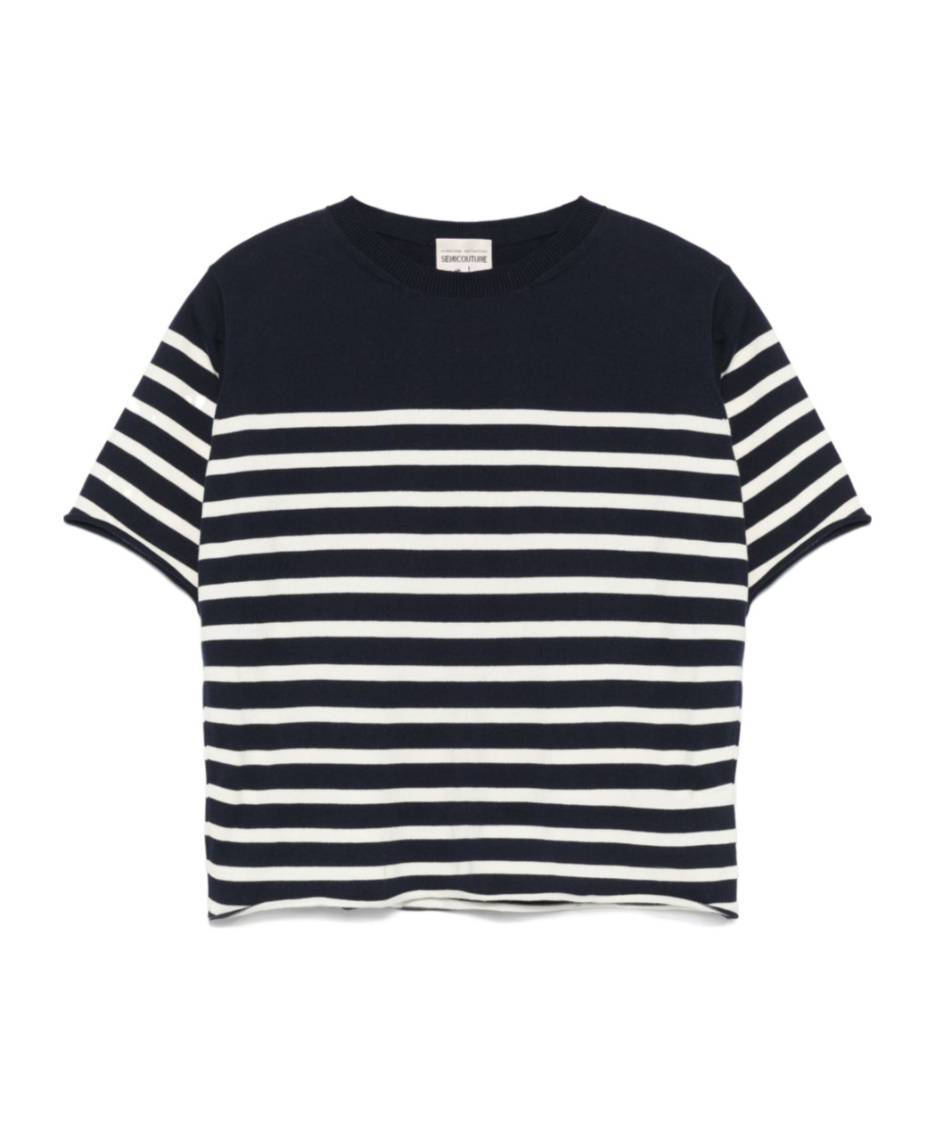 SEMICOUTURE ROUND NECK SHORT SLEEVE T-SHIRT
