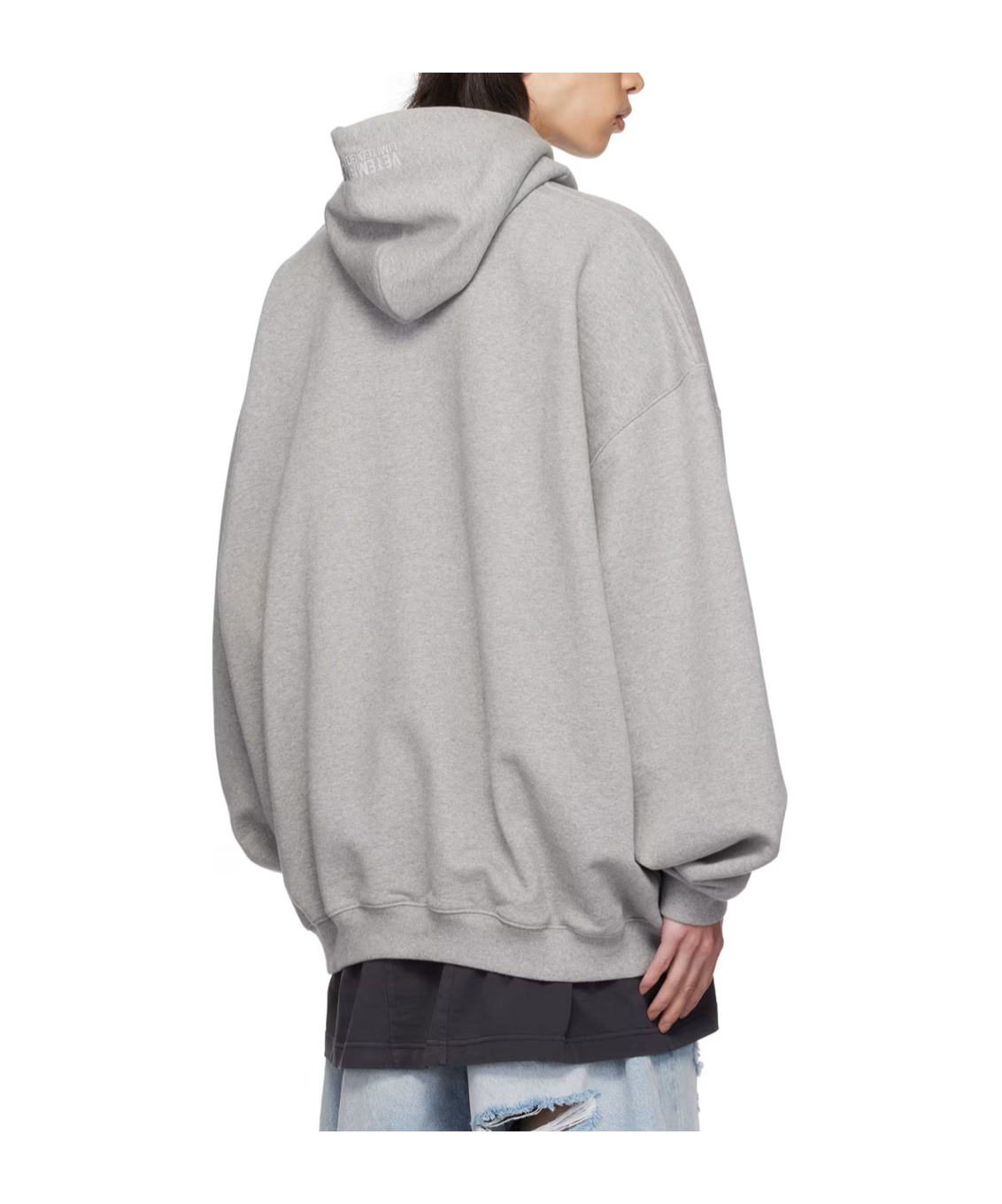 Vetements Gray Illusion Logo Hoodie In Gray