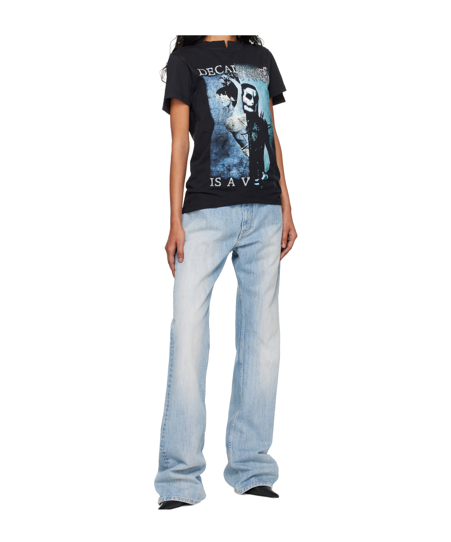 Vetements Black Cradle Of Filth Cut-up Fitted T-shirt In Black