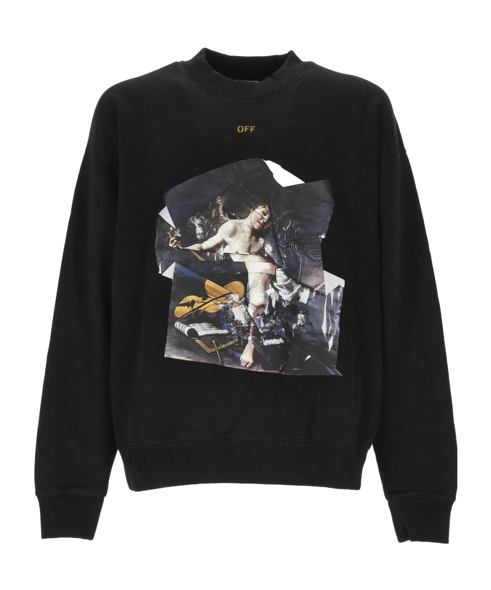 Off-white Long-sleeved Sweater In Black