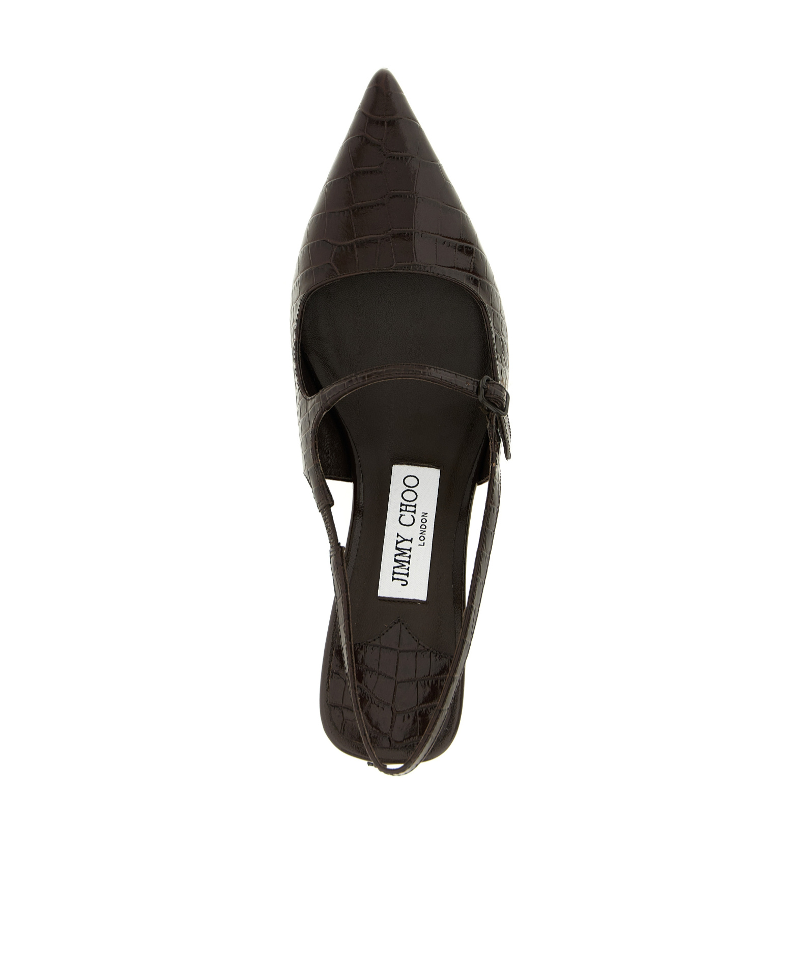 Jimmy Choo Slingback With Buckle And Crocodile Texture In Black