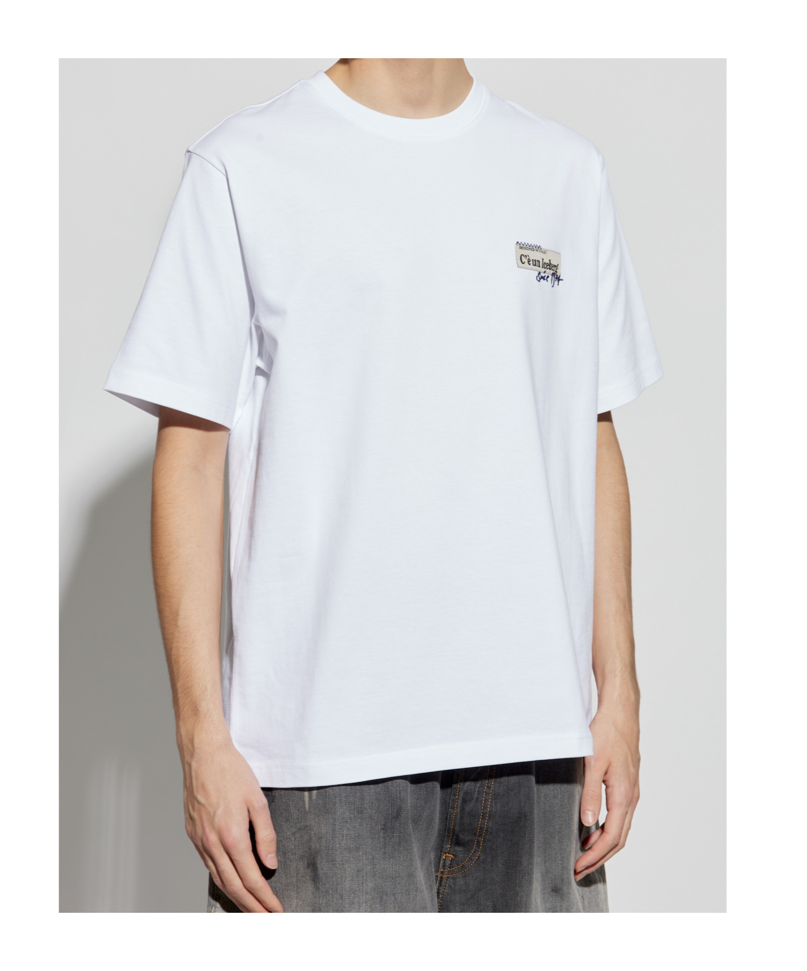 Iceberg Open-necked Black Shirt In White