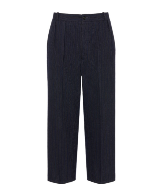 Maison Margiela Pleated Pinstripe Pants In Black