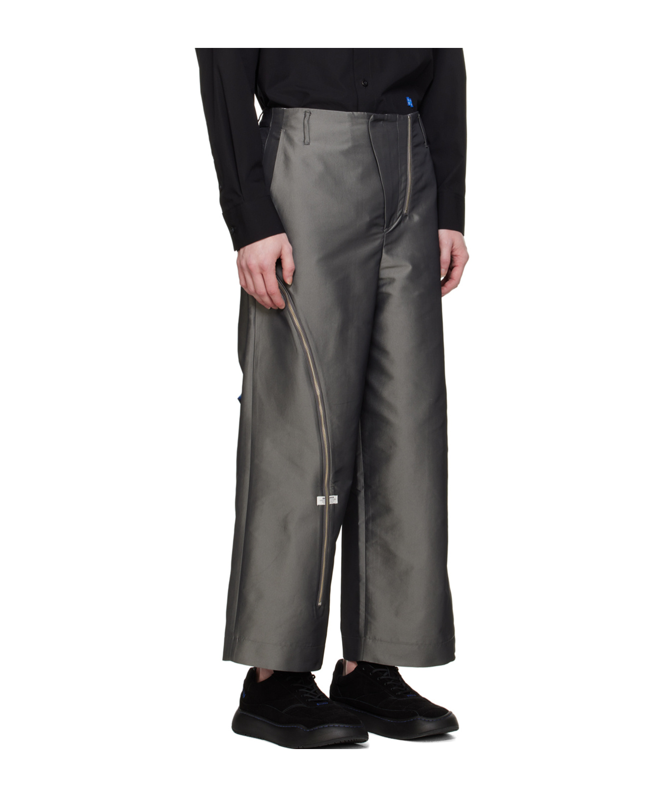 Ader Error Zip Belt Loop Casual Pants In Black