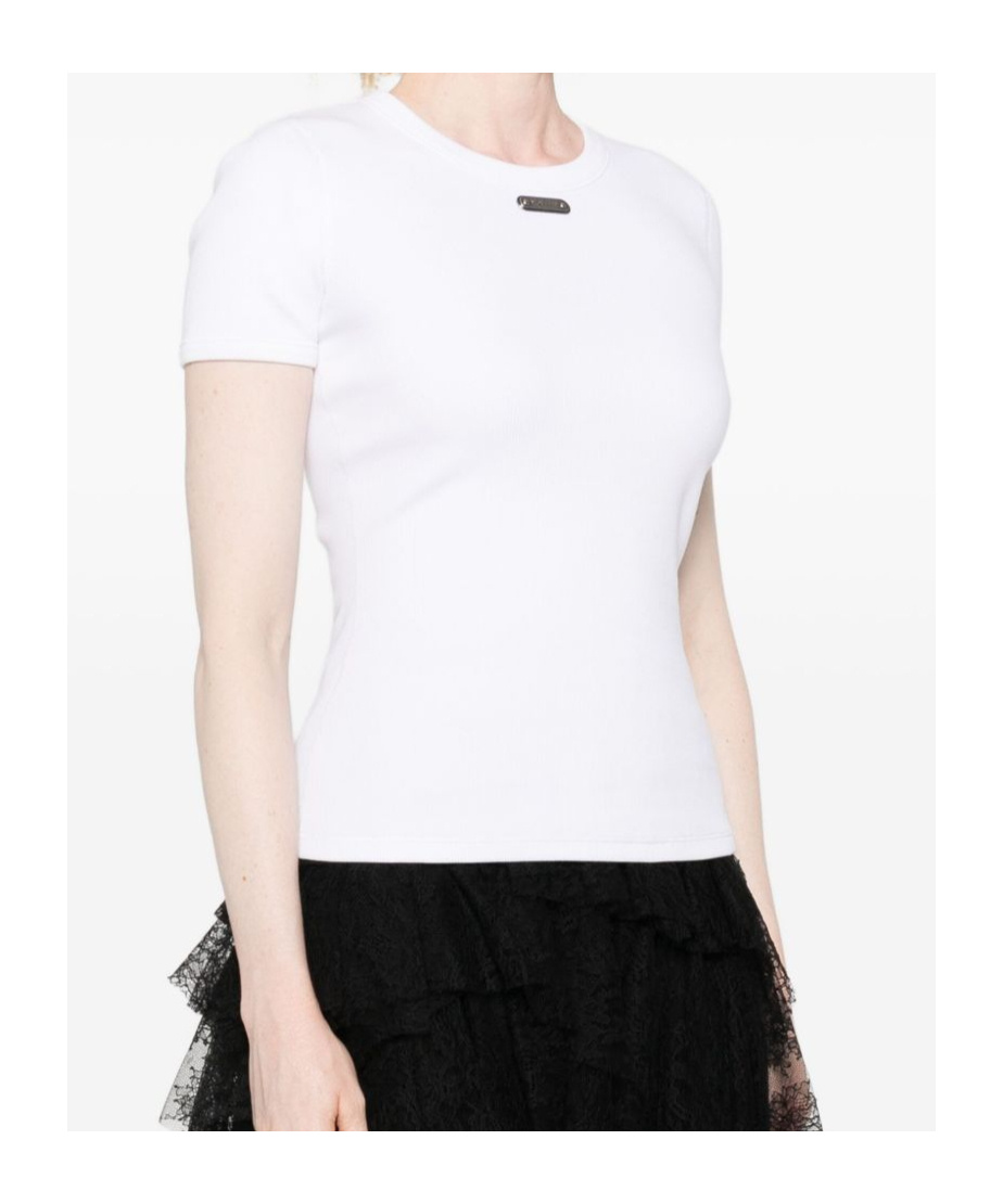 Alexander Mcqueen Logo-plaque Knitted Top In White