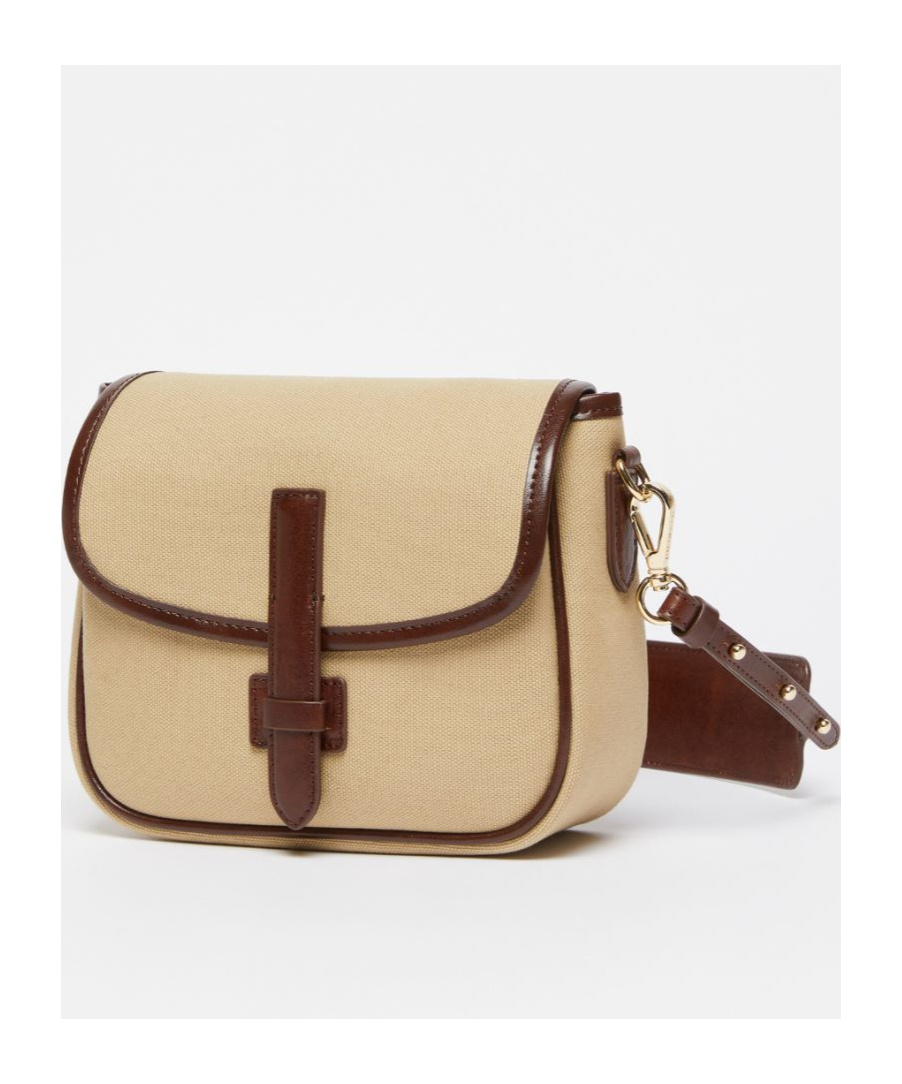 WEEKEND MAX MARA CANVAS AND LEATHER SHOULDER BAG