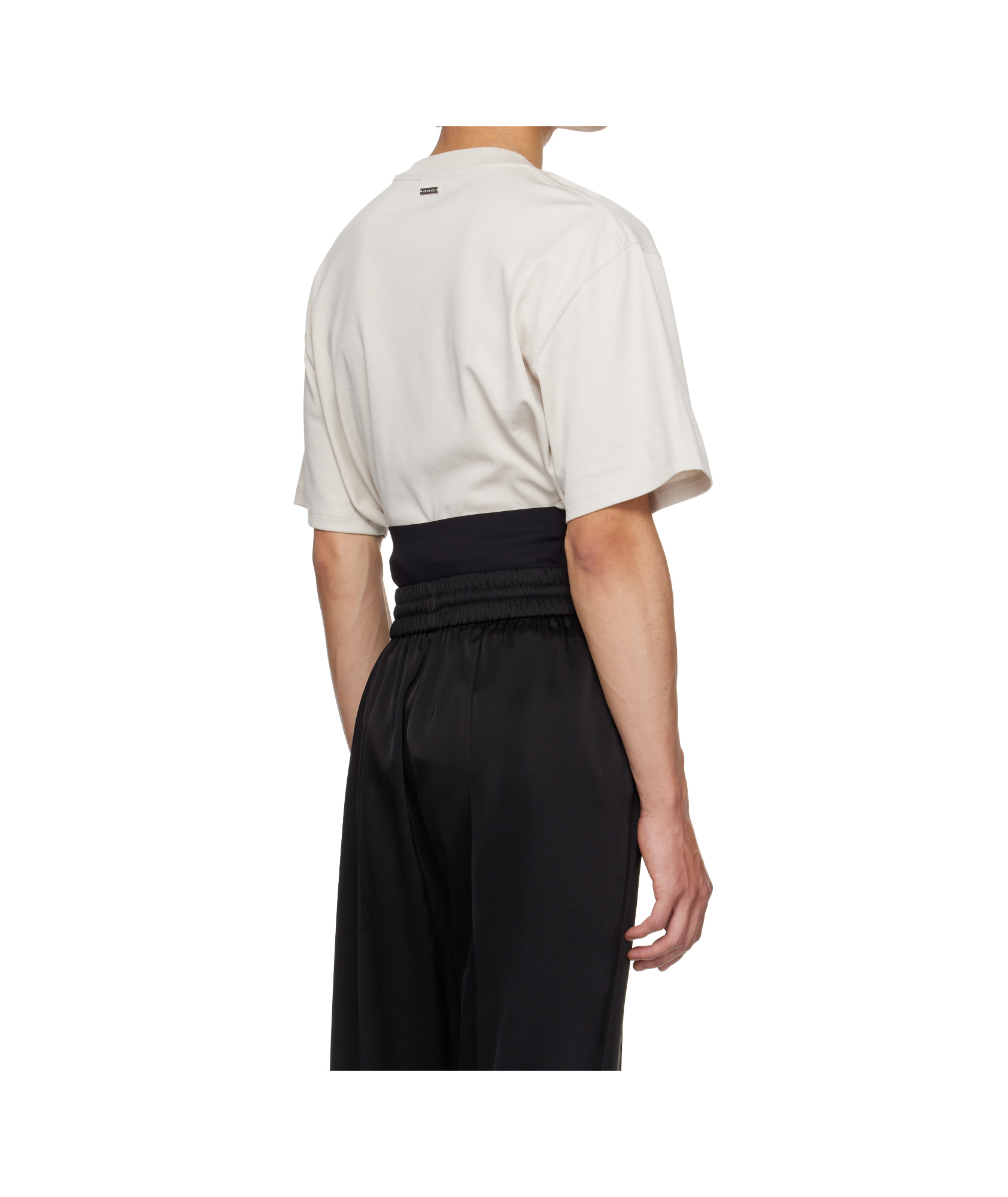 Mugler Ribbed Round-neck T-shirt In Neutral