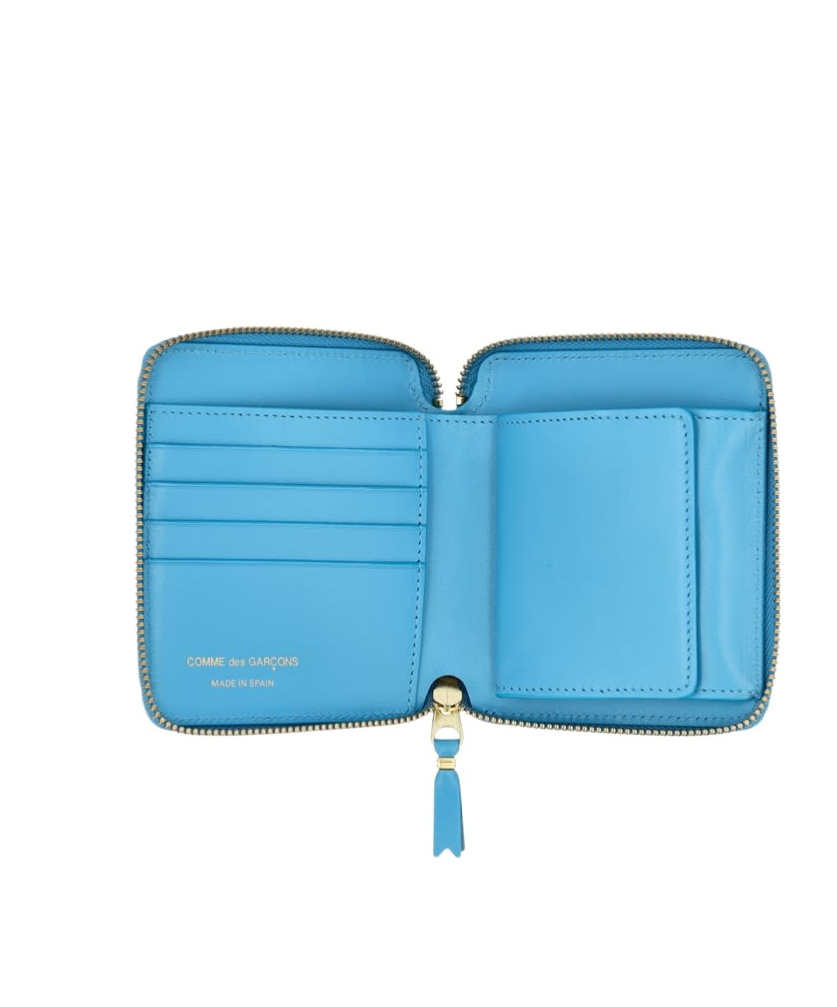 Comme Des Garçons Wallet Classic Zip Around Wallet In Blue