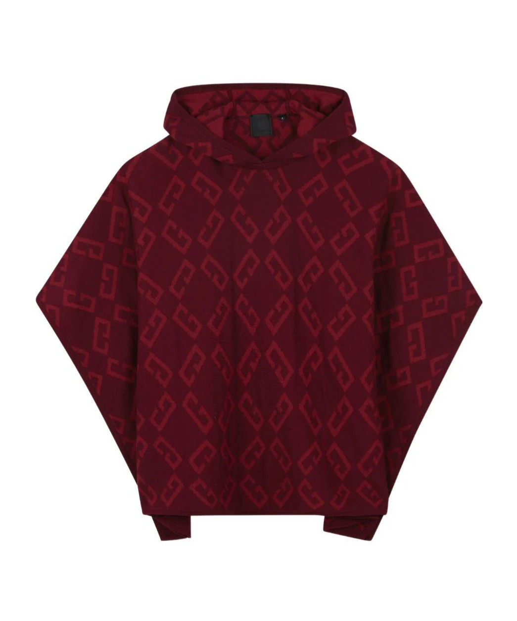 Givenchy Jacquard Letter Cape In Burgundy