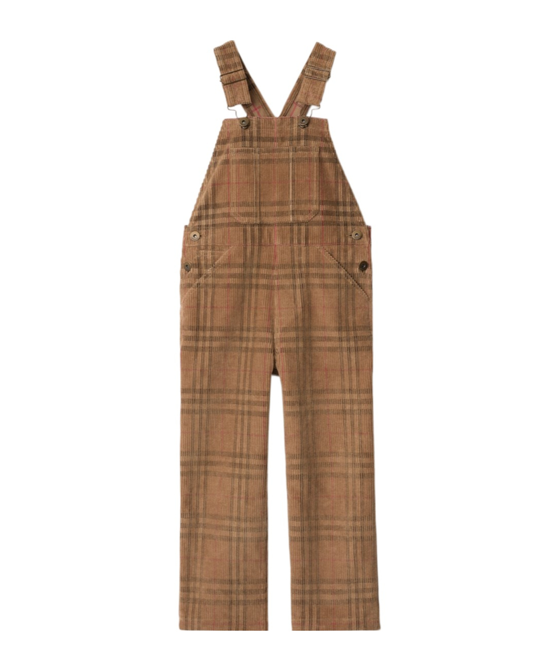 Burberry Check Corduroy Dungarees In Brown