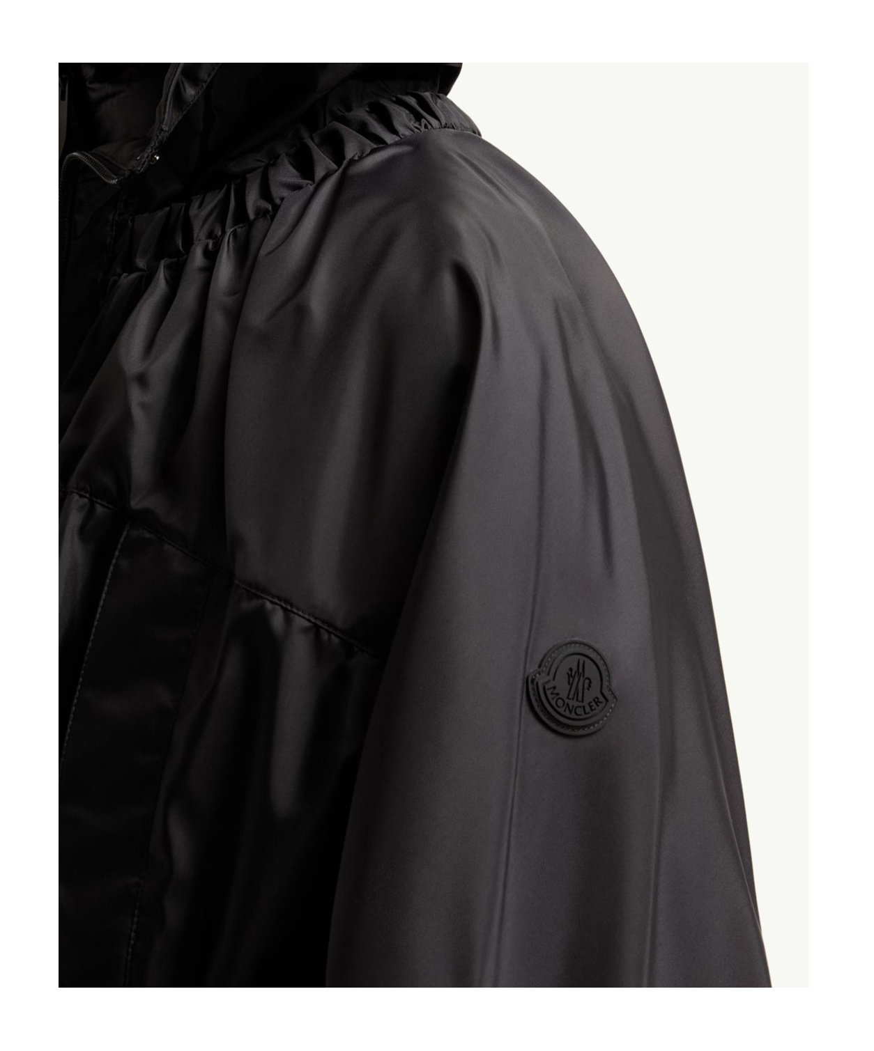 Moncler Expression Canvas Long Parka In Black