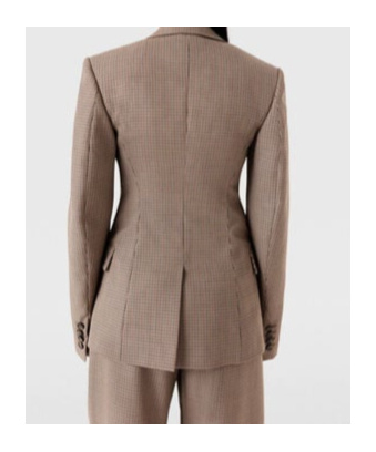 Stella Mccartney Checkered Blazer In Nude