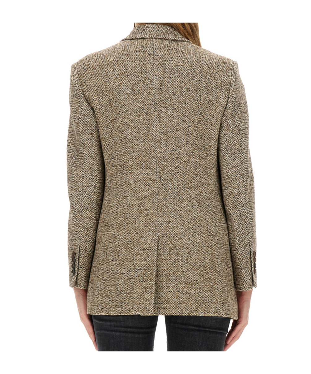 Brunello Cucinelli Long-sleeved Suit Jacket In Brown