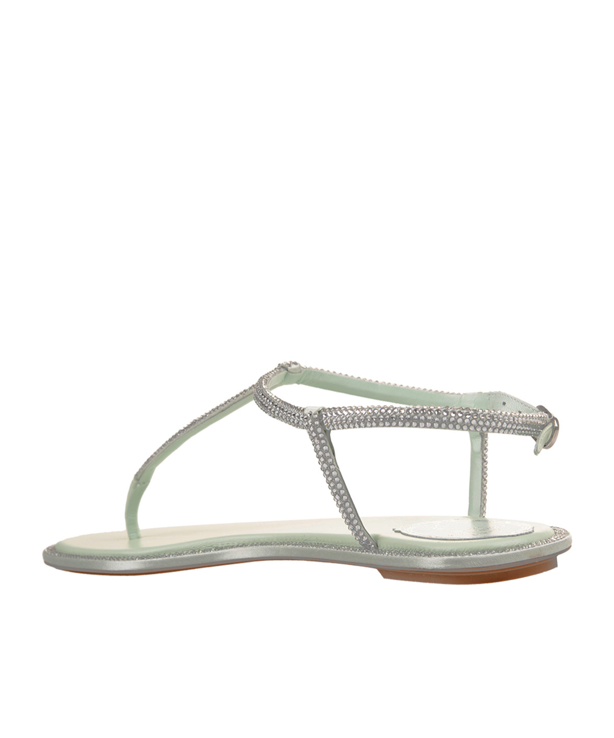René Caovilla Diana White Sandal With Crystals 10 In Gray