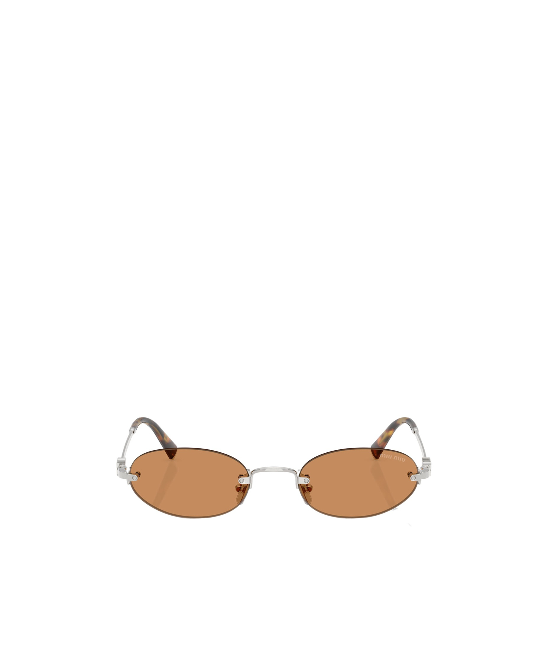 Miu Miu Oval Sunglasses In Brown