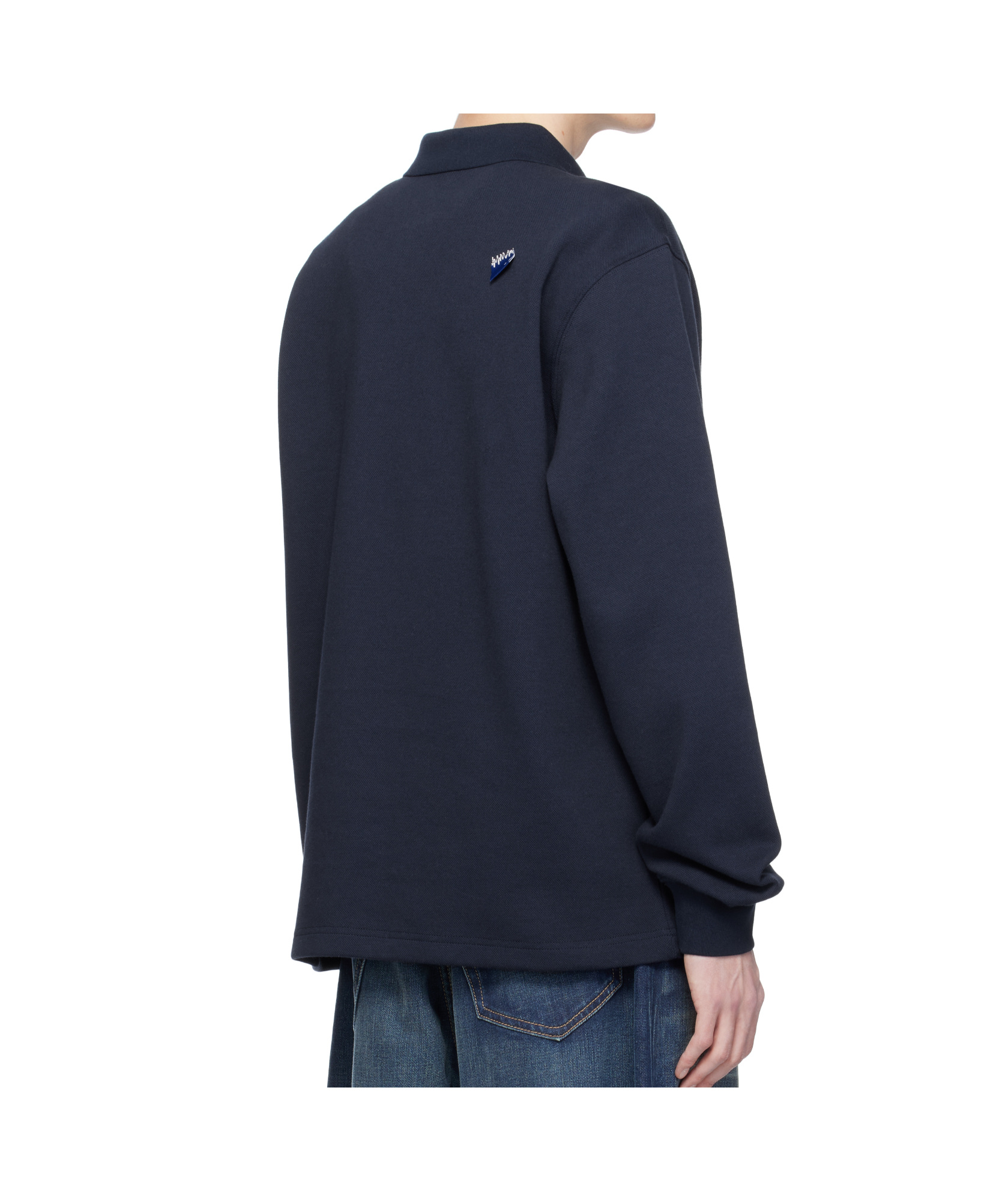 Ader Error Lapel Long Sleeve Polo Shirt In Blue
