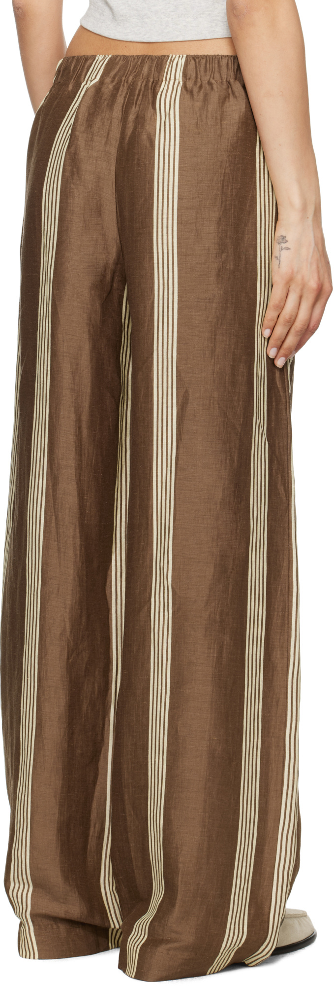 Shop Rag & Bone Brown Olivia Linen Trousers