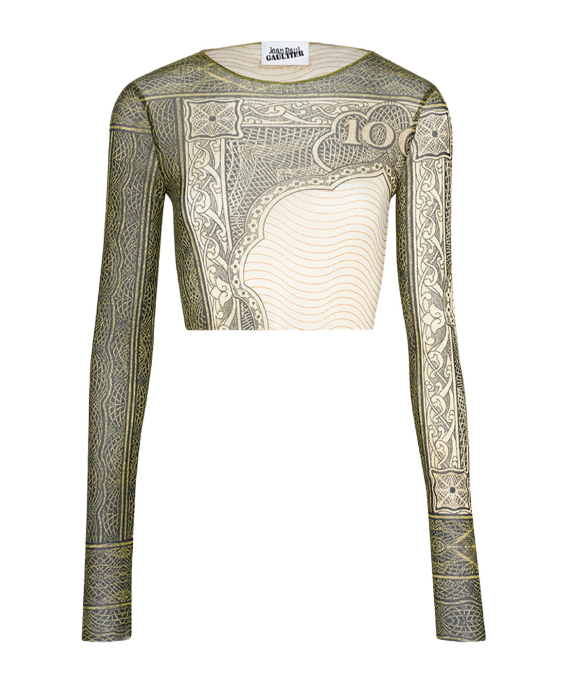 Shop Jean Paul Gaultier Cartouche Graphic-print Cropped Tank Top In Nude