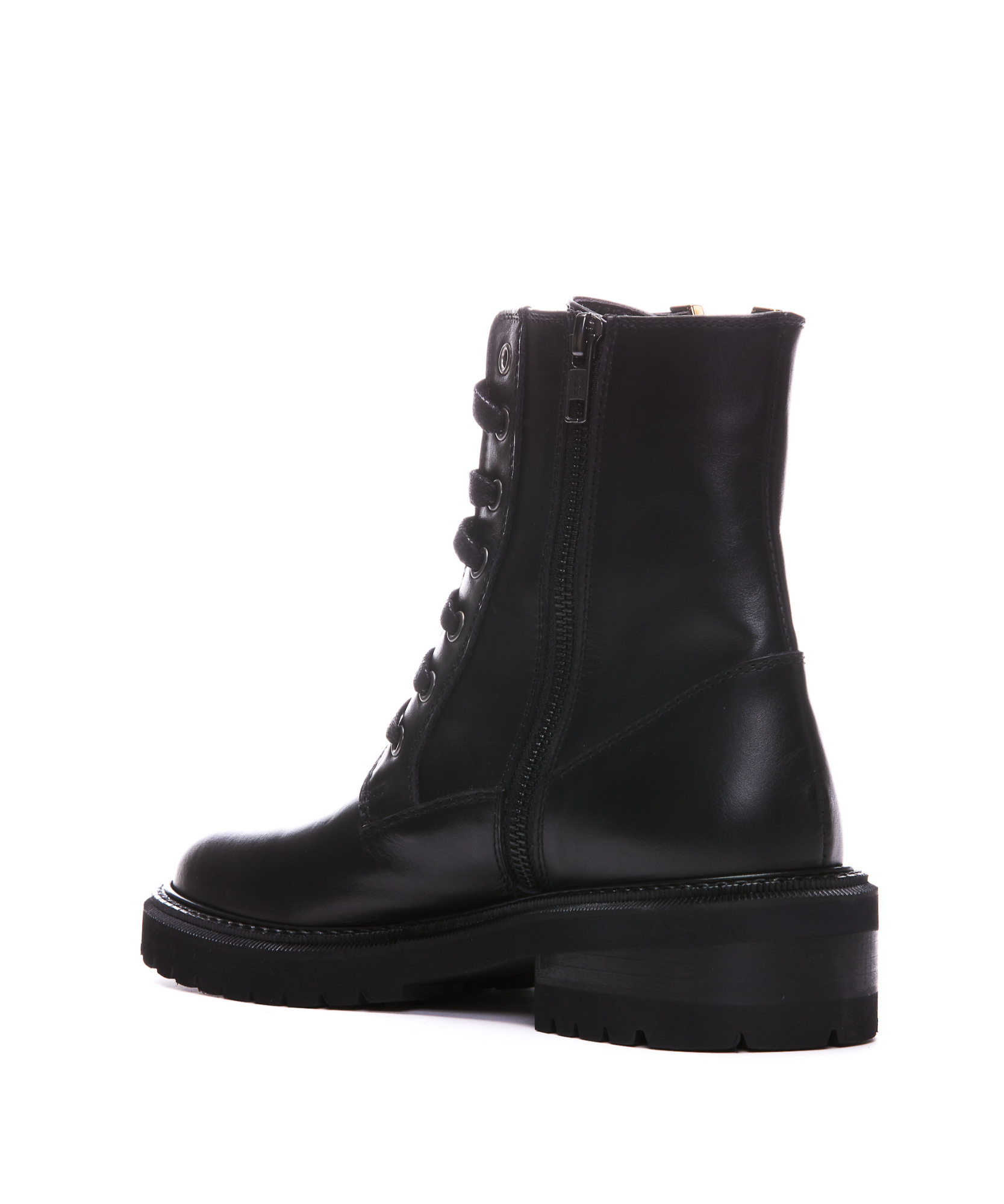 Via Roma 15 Lacing Short Boots In Black