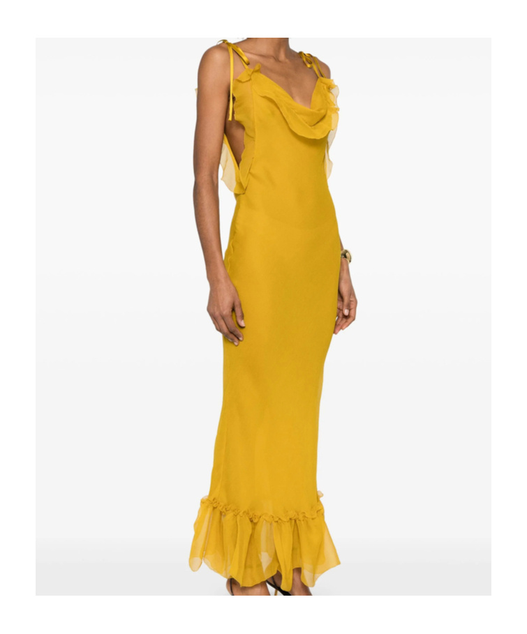 Saint Laurent Sling Dress In Yellow