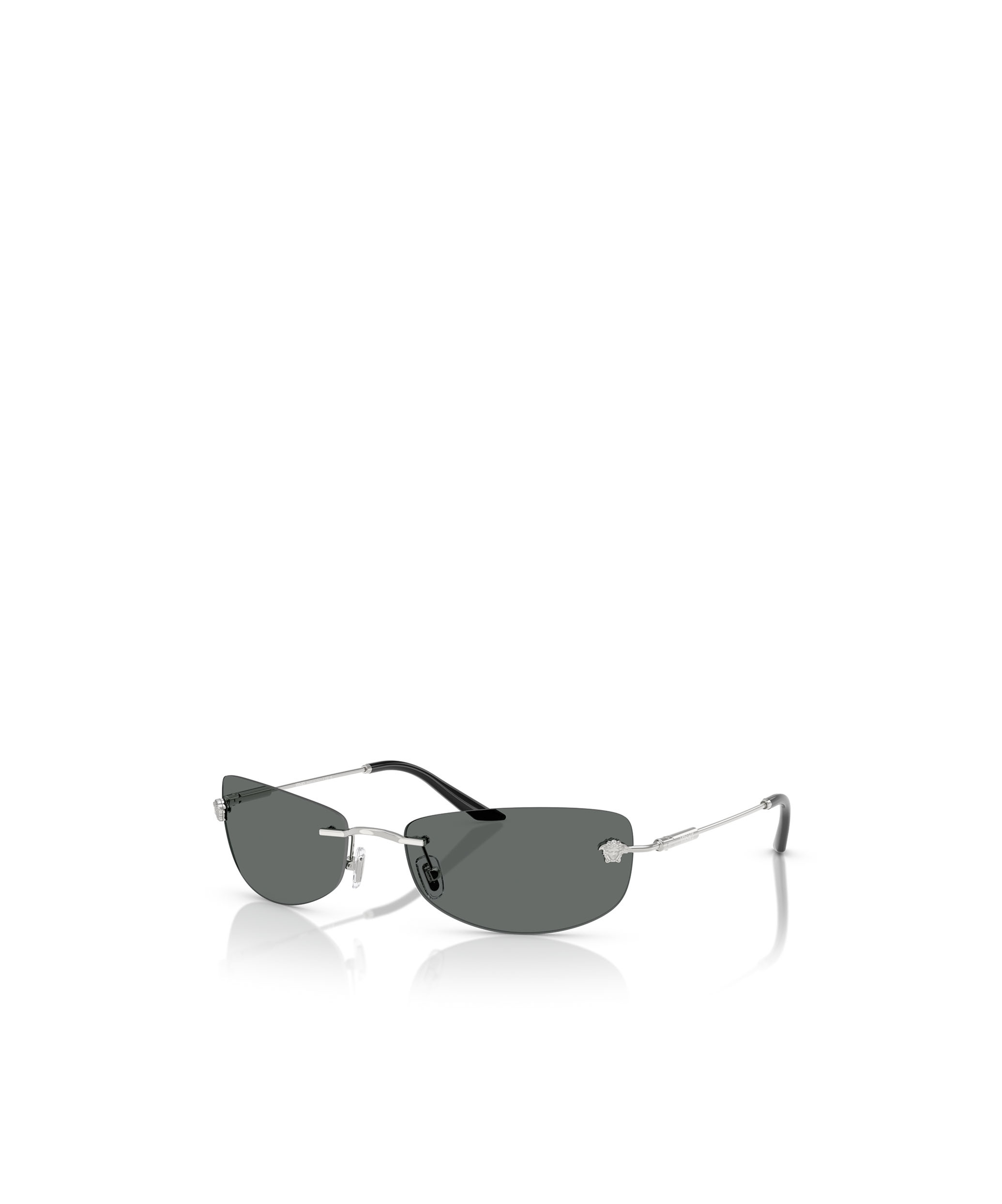 Versace Frameless Sunglasses In Gray