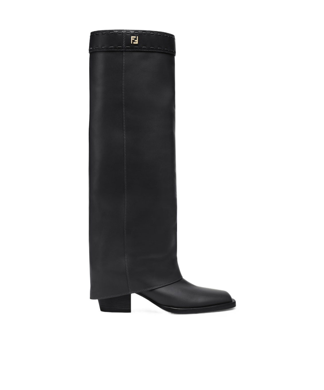Fendi Black Leather Boots In Black