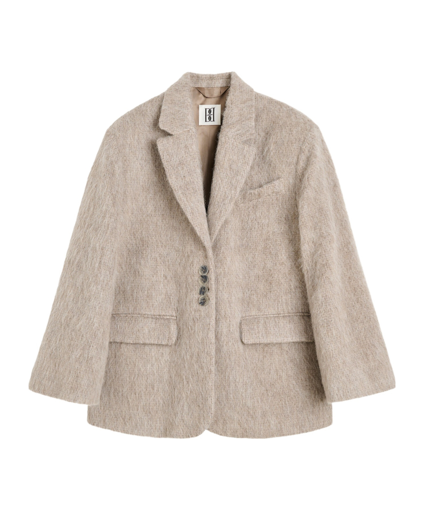 By Malene Birger Button-fastening Textured Jacket In Neutral