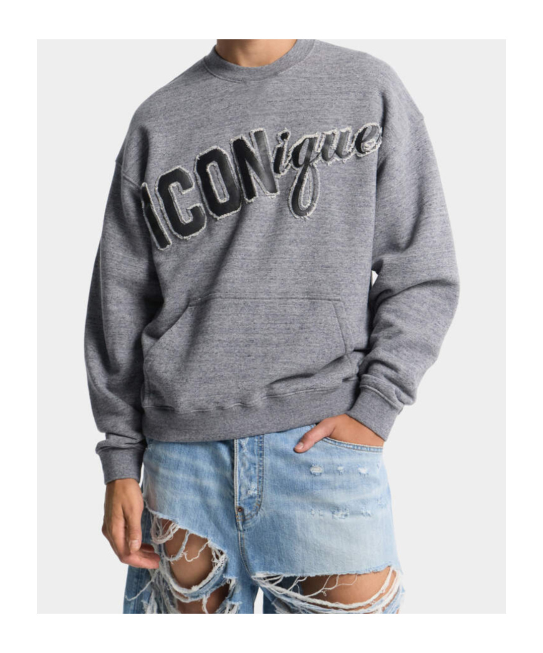 Dsquared2 Lettering-patch Sweatshirt In Gray