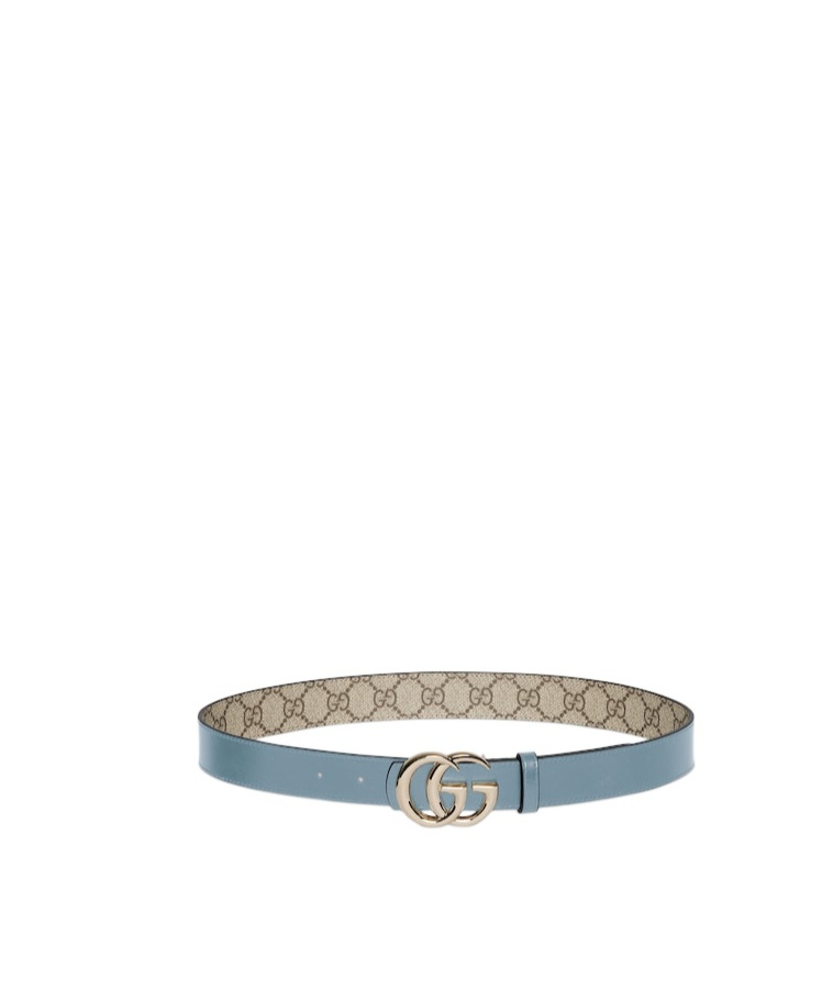 Gucci Reversible Gg Marmont Belt In Blue