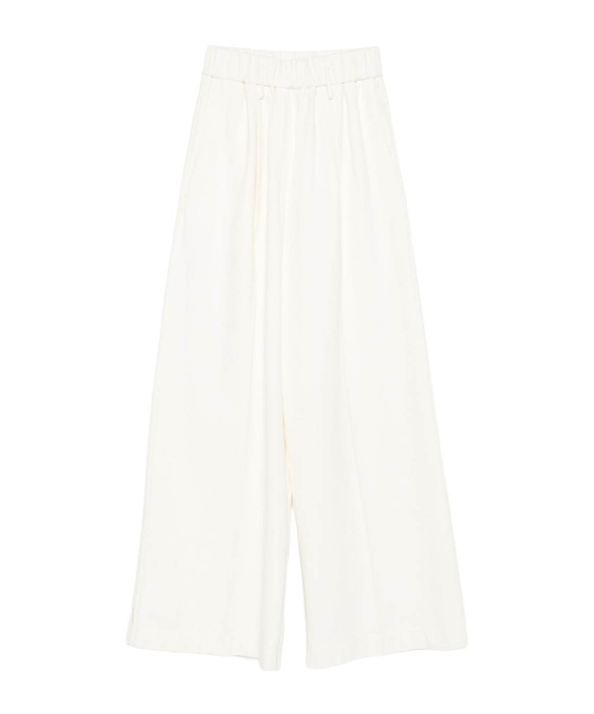 Forte Forte Comfortable Wide Leg Cotton Trousers In White